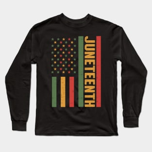 Juneteenth African American Flag Long Sleeve T-Shirt